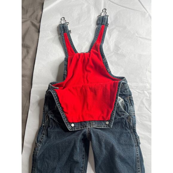 Oshkosh size 2T denim overalls blue lined fall winter warm, cozy - Picture 3 of 4